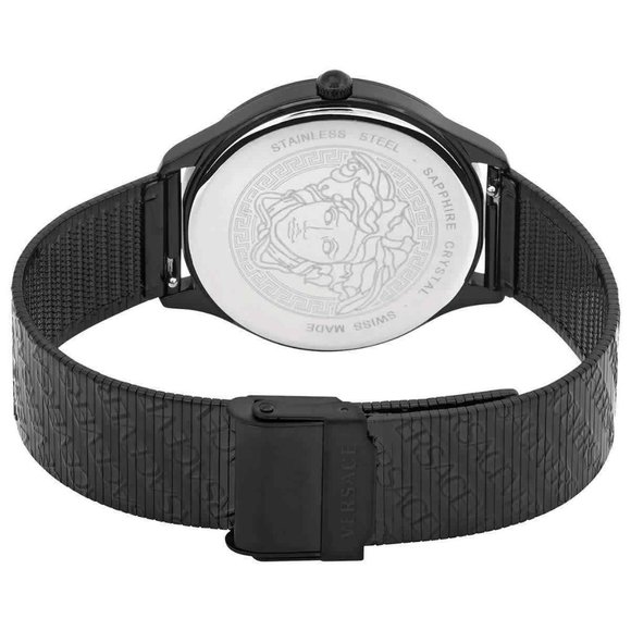Versace Logo Black Ladies Watch! New